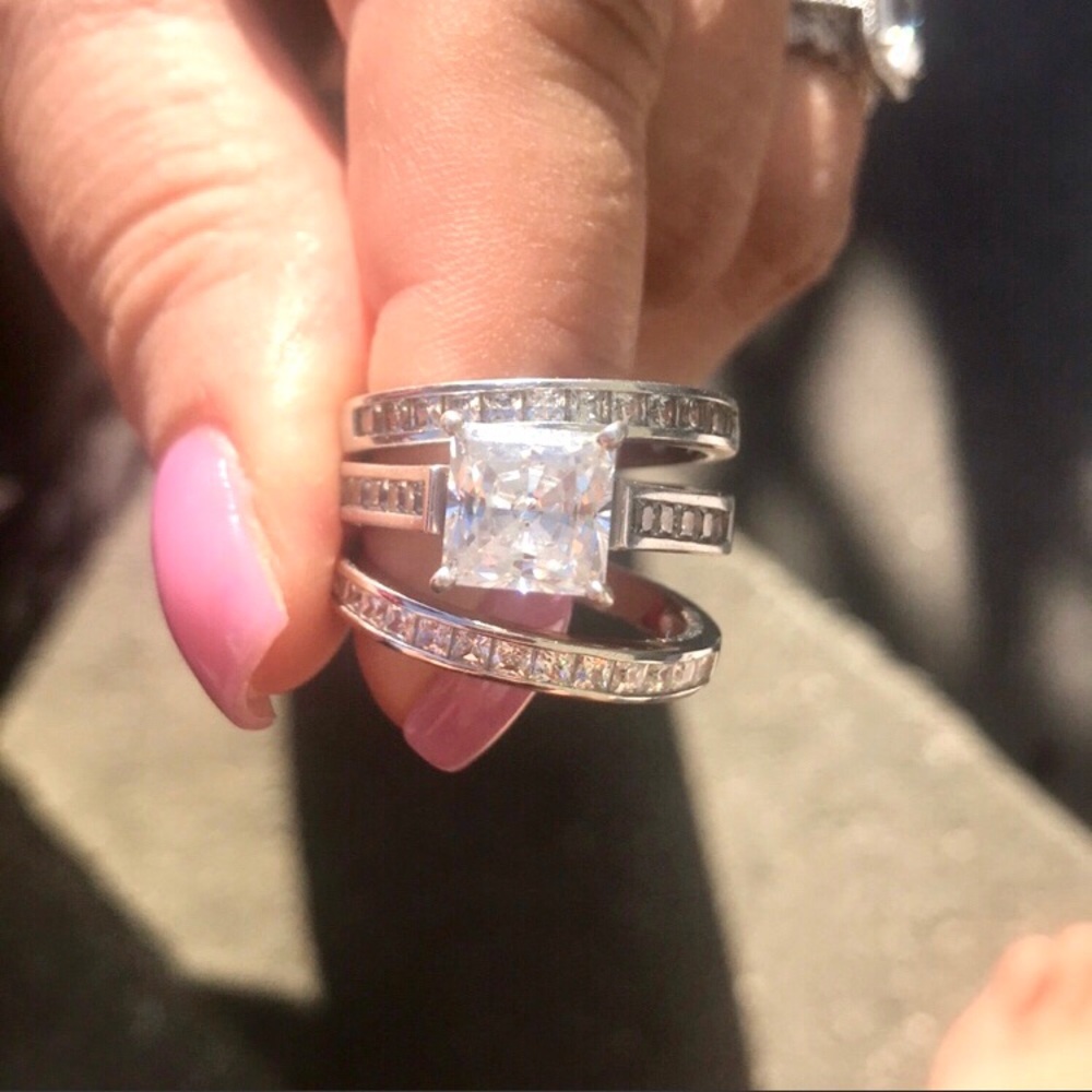 Diamonique Wedding Set